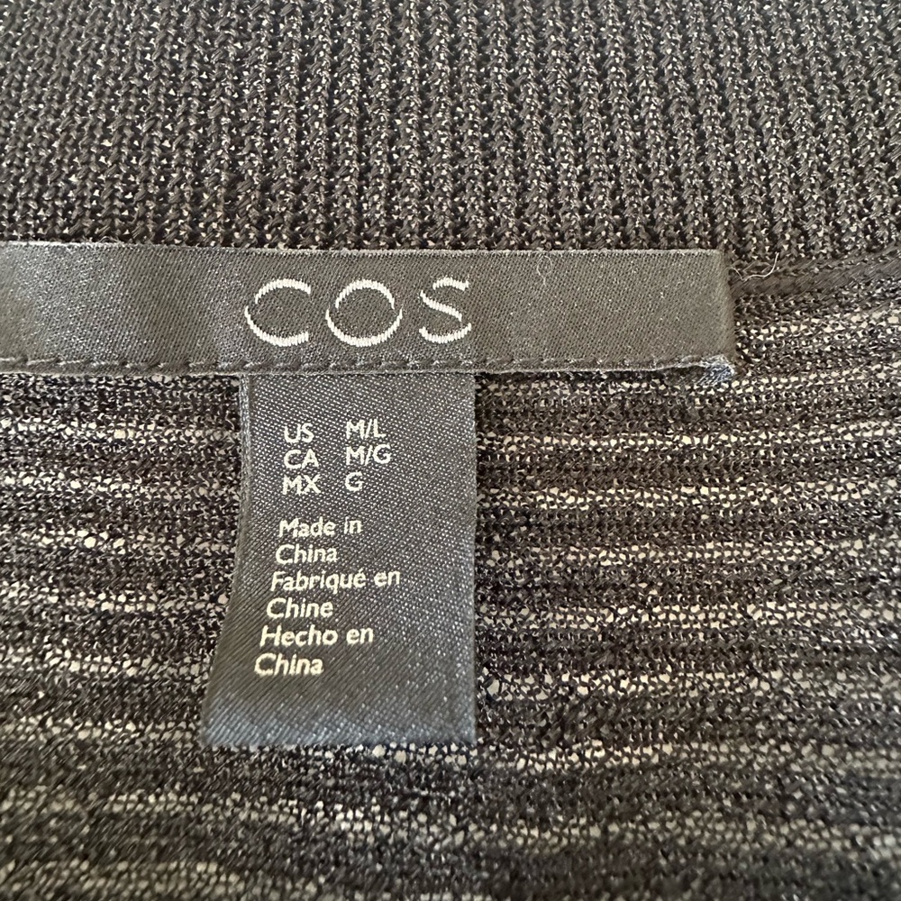 COS black textured knit top, cardigan, size M/L - Picture 9 of 13